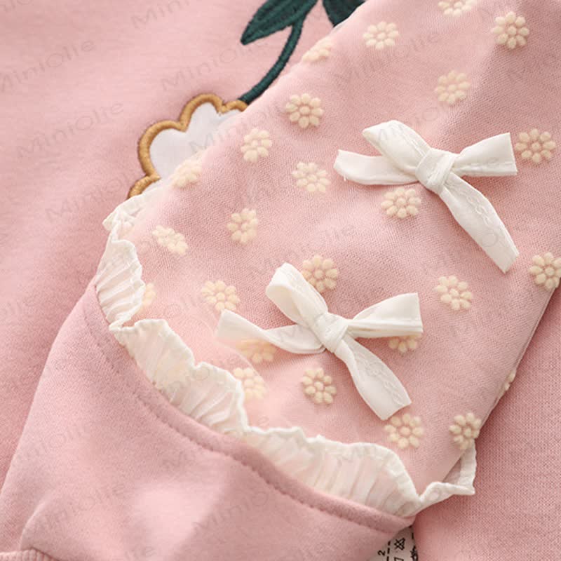 WORLD IS MINE Baby Toddler Girl Flower Bow Smiley 2-piece Set - image 12