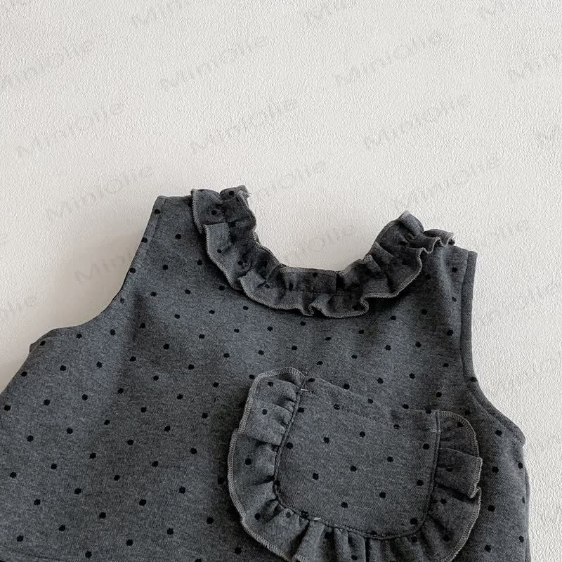 Baby Toddler Girl Grey Dot Bow 3-piece Set - image 9