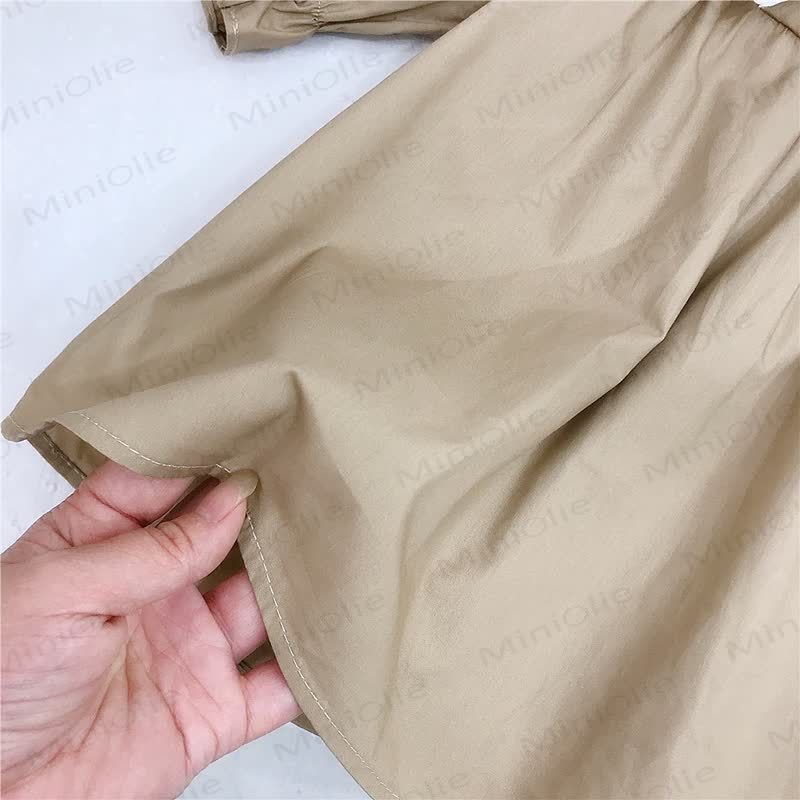 Toddler Kid Girl Lapel Solid Color Dress - image 6