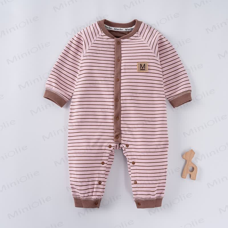 M Baby Striped Fleece Romper - Pink - 2-3T - image 7
