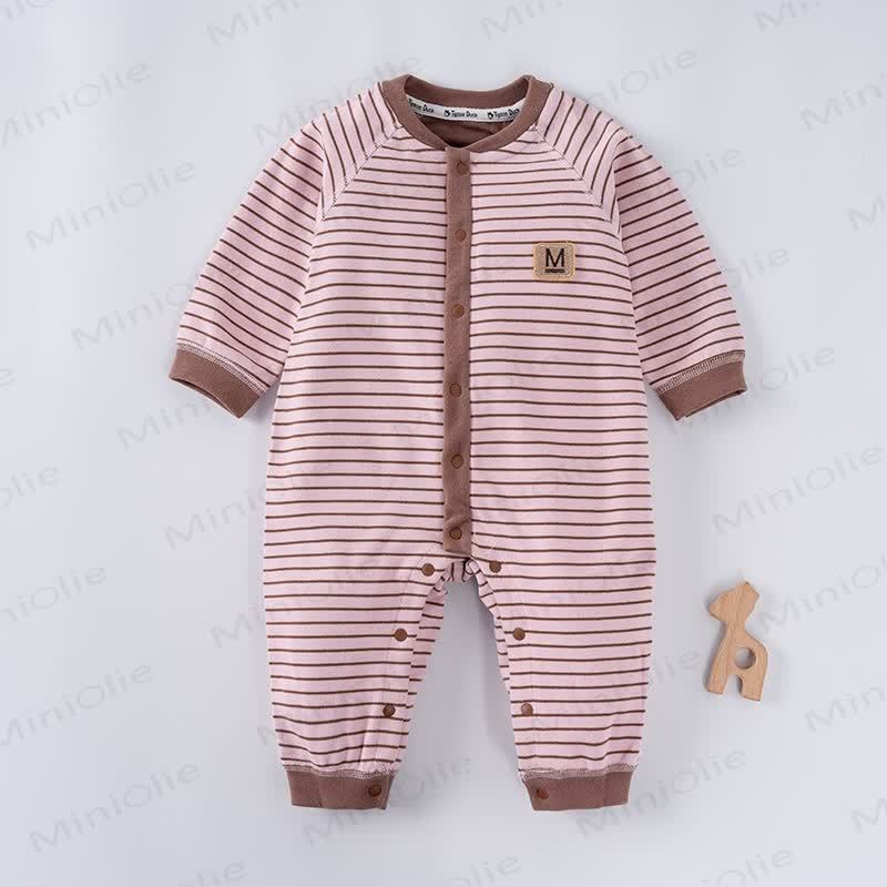 M Baby Striped Fleece Romper - Pink - 2-3T - image 7