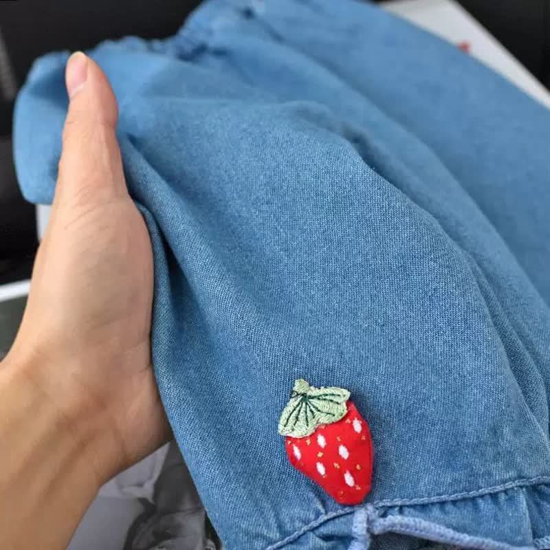 Toddler Baby Girl Strawberry Denim Jogger Pants - image 4