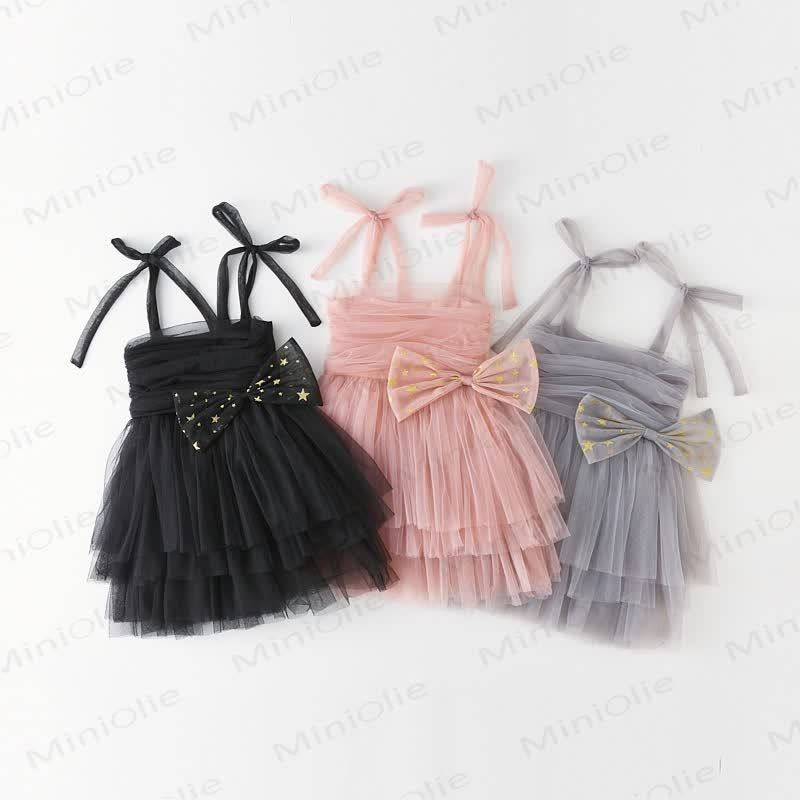 Baby Toddler Girl Bows Mesh Dress - image 1
