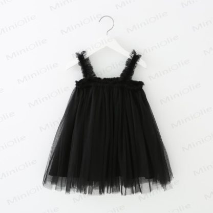 Baby Toddler Girl Solid Color Mesh Dress - Black - 8Y - image 9