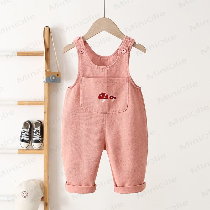 Baby Toddler Mushroom Woven Overalls - Pink - 5-7T - image 2
