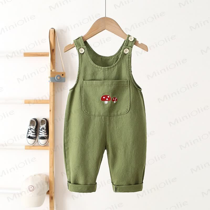 Baby Toddler Mushroom Woven Overalls - Green - 5-7T - image 4