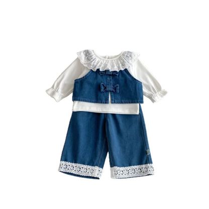 Baby Toddler Girl Denim Bow 3-piece Set - image 3