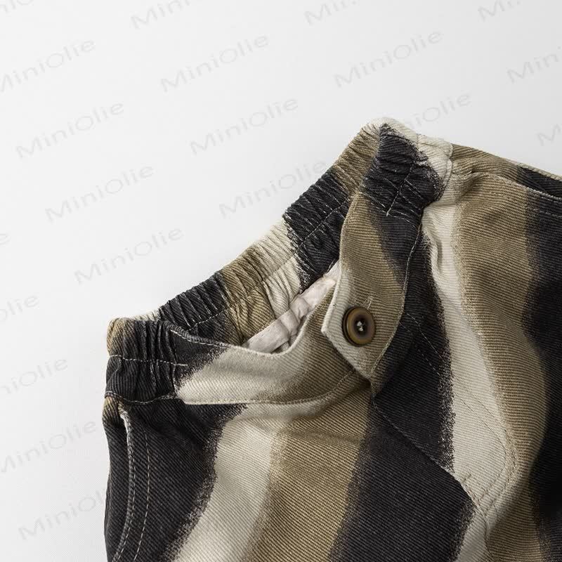 Baby Toddler Beige Coffee Stripe Loose Pants - image 6