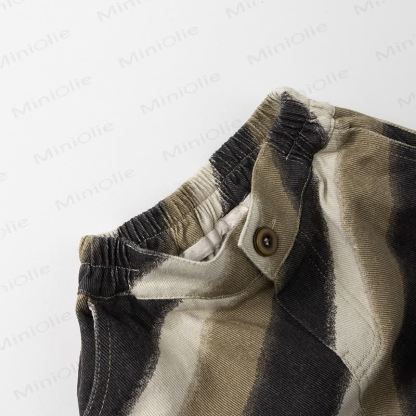 Baby Toddler Beige Coffee Stripe Loose Pants - image 6