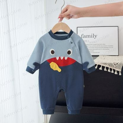Baby Shark Color Block Romper - Blue - 18-24M - image 1