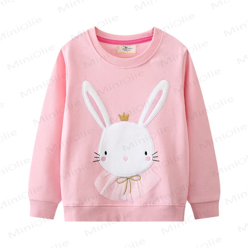 Toddler Cartoon Rabbit Pink Sweatshirt  - Pink - 7T - image 1