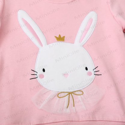 Toddler Cartoon Rabbit Pink Sweatshirt  - image 3