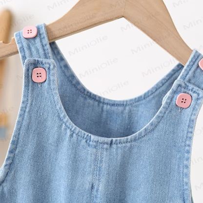 Baby Toddler Girl Flower Denim Overalls - image 3