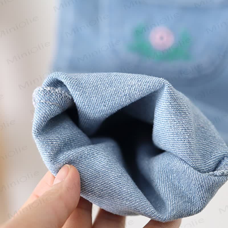 Baby Toddler Girl Flower Denim Overalls - image 8