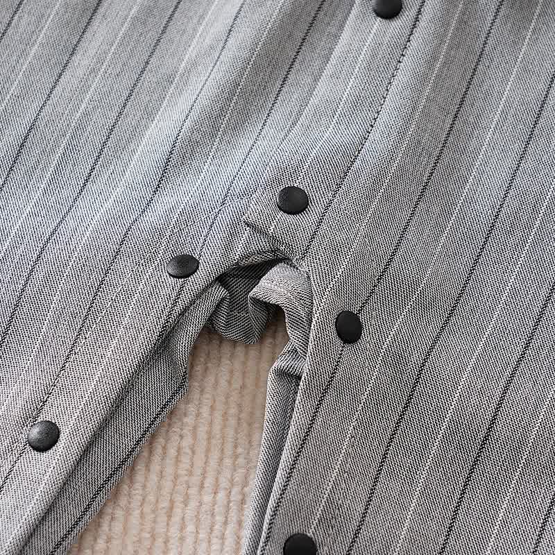 Baby Striped Bow Tie Fake 2pcs Romper - image 10