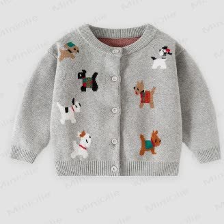 Baby Toddler Puppy Sweater - Grey - 5-7T - image 1