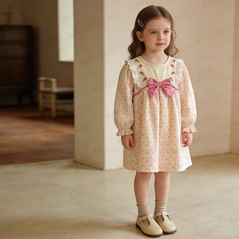 Baby Toddler Girl Pink Flower Bow Dress - image 5