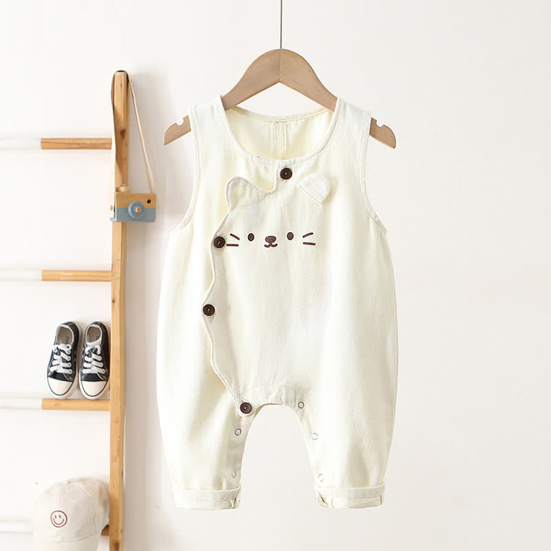Baby Toddler Cat Jean Overalls - White - 3-5T - image 4