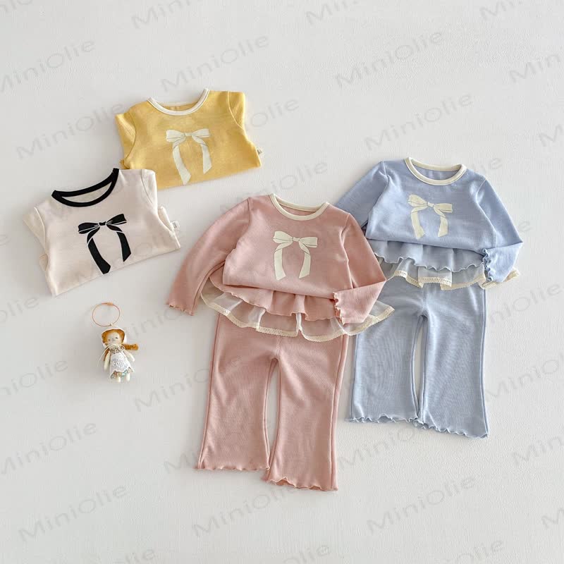 Baby Toddler Girl Sweet Bow 2-piece Set - image 2