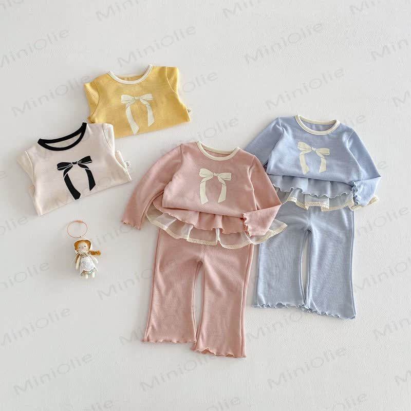 Baby Toddler Girl Sweet Bow 2-piece Set - image 2