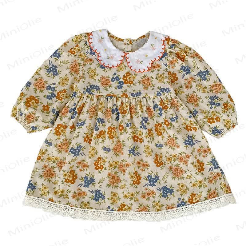 Baby Toddler Girl Yellow Blue Flower Dress - image 4