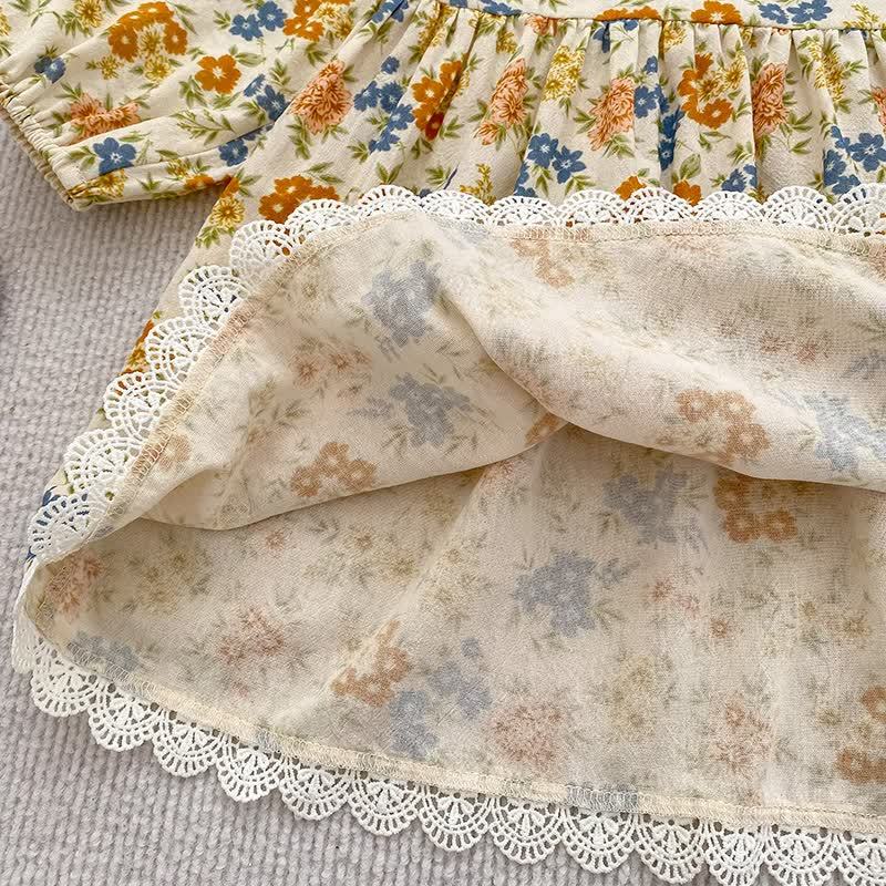 Baby Toddler Girl Yellow Blue Flower Dress - image 9