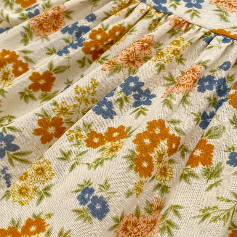 Baby Toddler Girl Yellow Blue Flower Dress - image 10