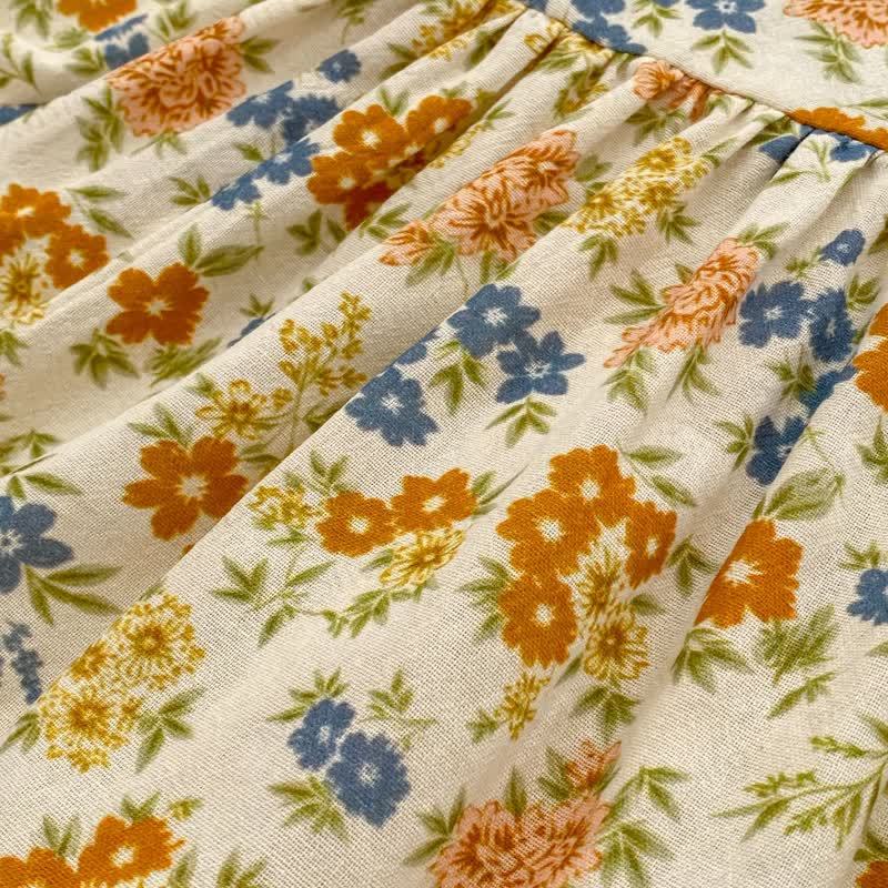 Baby Toddler Girl Yellow Blue Flower Dress - image 10