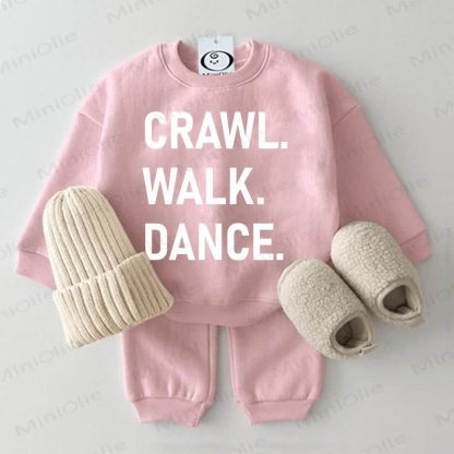 CRAWL. WALK. DANCE. Baby Sweatshirt 2-piece Pink Set - Pink - 2-3T - image 1