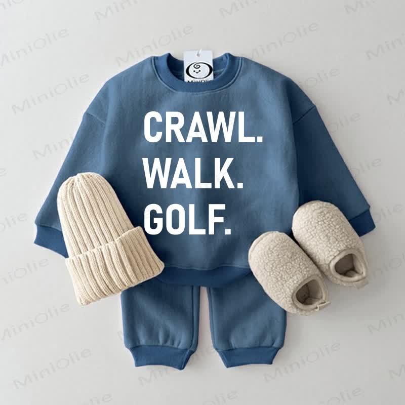CRAWL. WALK. GOLF. Baby Sweatshirt 2-piece Blue Set - Blue - 2-3T - image 1