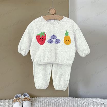 Baby Fruit Gray Sweatshirt 2-piece Set - Gray - 2-3T - image 1