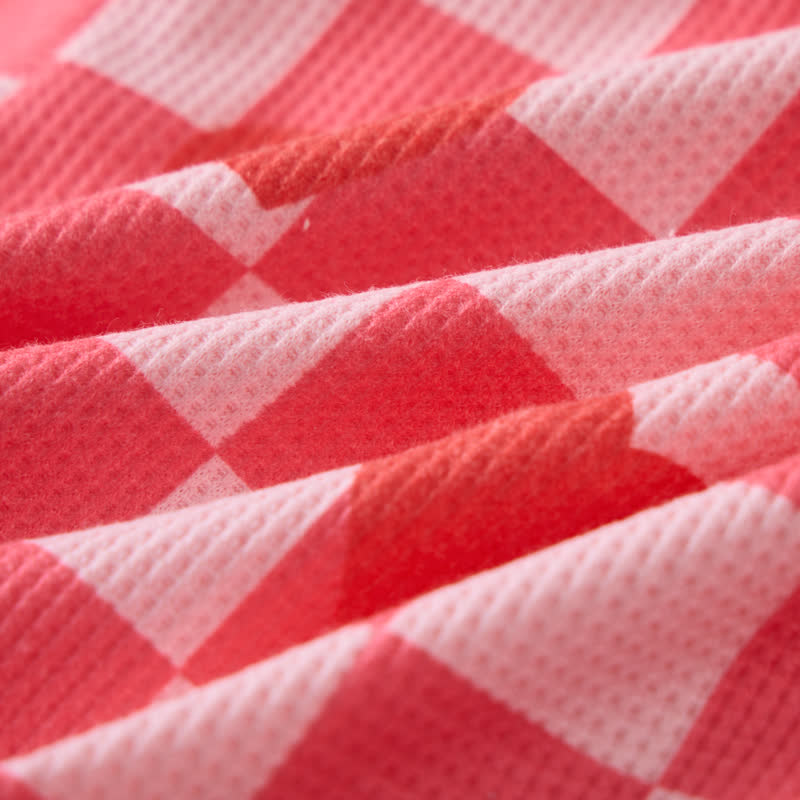 Baby Checkered Heart Waffle Pink 2-piece Set - image 7