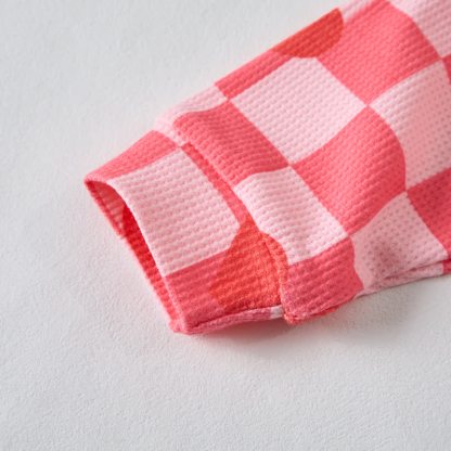 Baby Checkered Heart Waffle Pink 2-piece Set - image 4