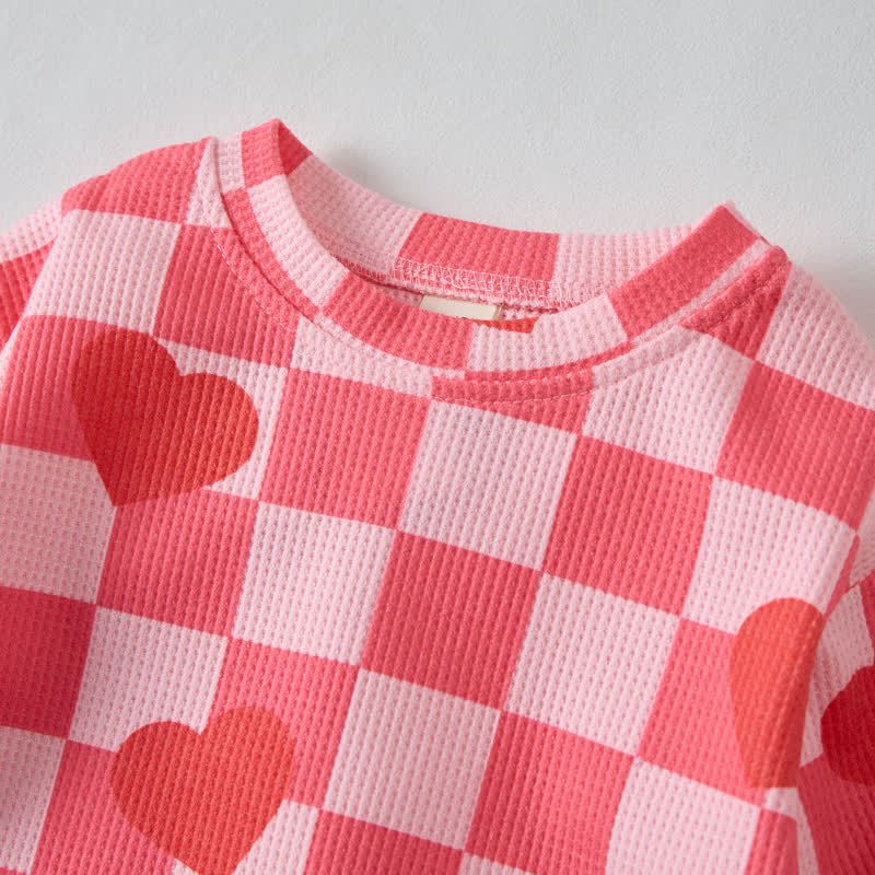Baby Checkered Heart Waffle Pink 2-piece Set - image 5