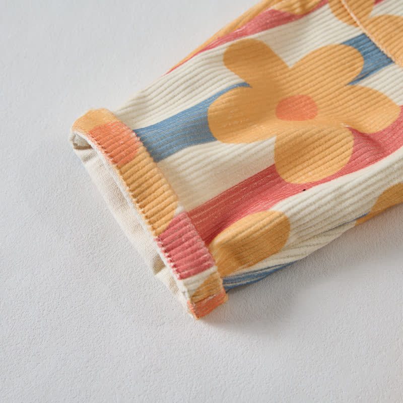 Baby Toddler Colored Striped Flowers Pants - image 6