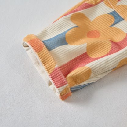 Baby Toddler Colored Striped Flowers Pants - image 6
