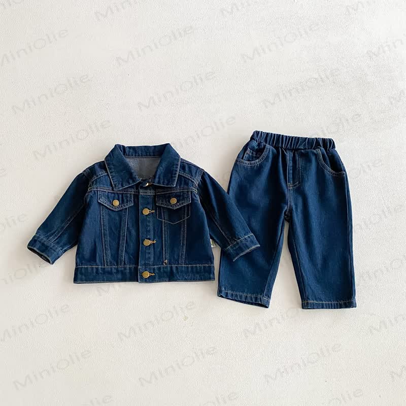 Baby Toddler Blue Denim 2-piece Set - image 3