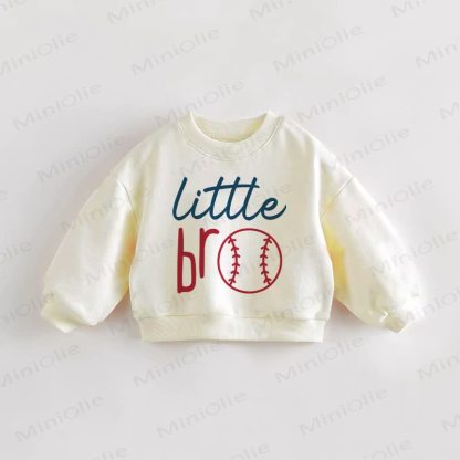 LITTLE BRO Baby Toddler Baseball Cream Sweatshirt - Cream - 3-5T - image 1