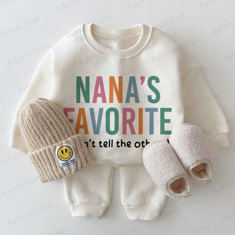 NANA'S FAVORITE Baby White Sweatshirt 2-piece Set - White - 2-3T - image 1