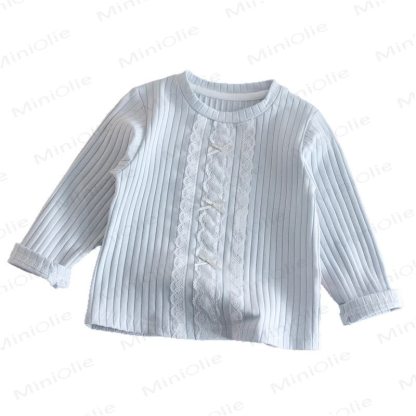 Toddler Girl Ribbed Bow Lace T-shirt - image 8