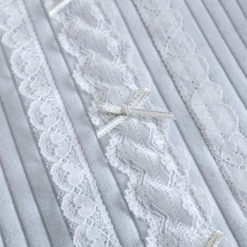 Toddler Girl Ribbed Bow Lace T-shirt - image 6