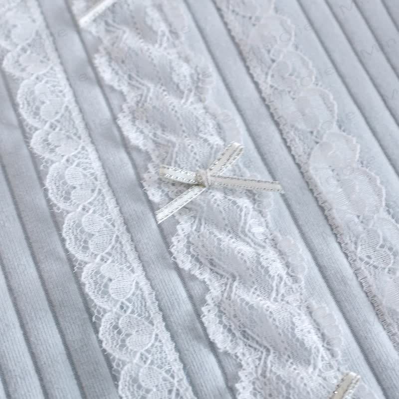 Toddler Girl Ribbed Bow Lace T-shirt - image 6