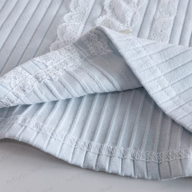 Toddler Girl Ribbed Bow Lace T-shirt - image 7