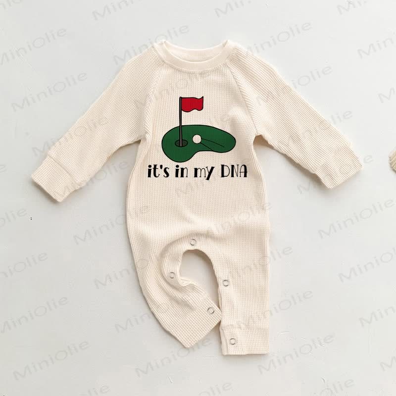 IT'S IN MY DNA Baby Waffle Golf Romper - Beige - 18-24M - image 1