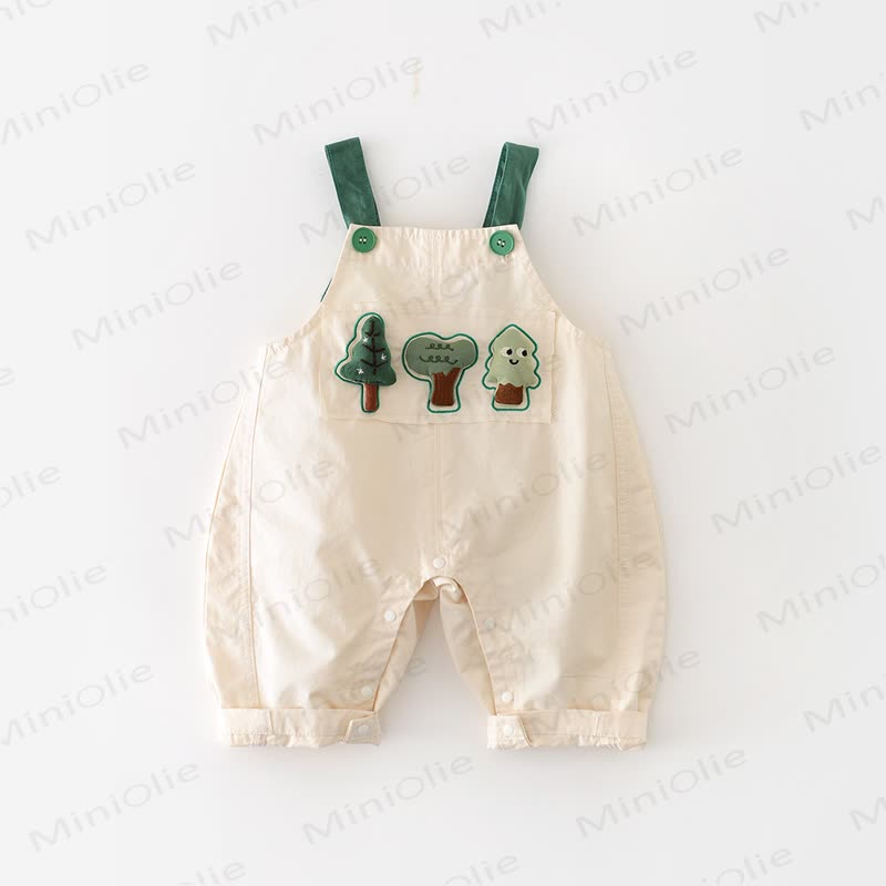 Baby Beige Tree Overalls - Beige - 2-3T - image 5