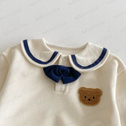Baby Toddler Bow Bear Color Block 2-piece Set - image 3