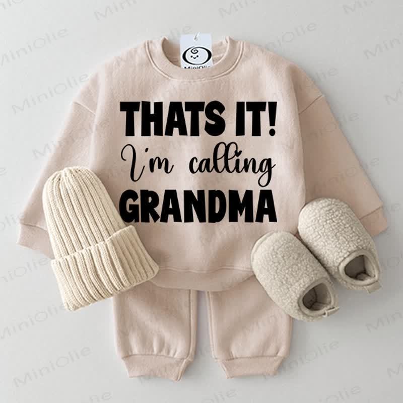 THAT'S IT! I'M CALLING GRANDMA Baby 2-piece Beige Set - Beige - 2-3T - image 1