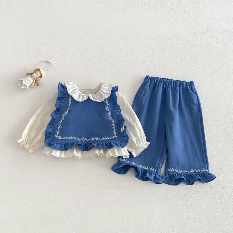 Baby Toddler Girl Solid Color Tank Top/Denim Pants/Bow Top - image 3