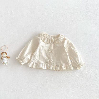 Baby Toddler Girl Solid Color Tank Top/Denim Pants/Bow Top - White Top - 5-7T - image 7