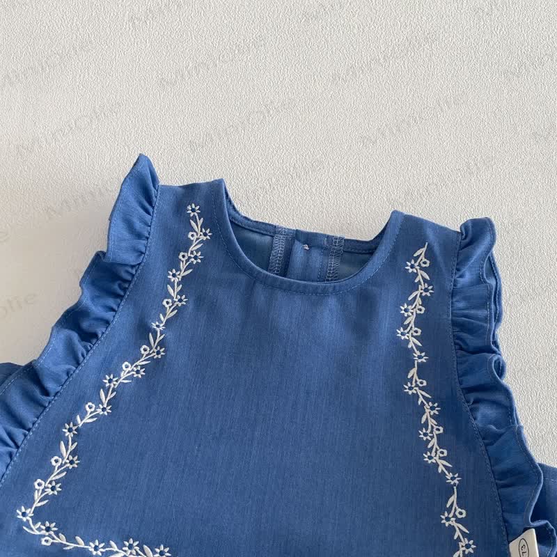 Baby Toddler Girl Solid Color Tank Top/Denim Pants/Bow Top - image 9